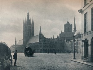 A Câmara Municipal e o Cloth Hall, Ypres, Bélgica, c1900 1914-1915