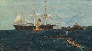 Bark Bounding Billow, c.1892 (óleo sobre tela) de John Bertoncini