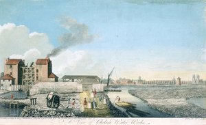 Uma visão das obras de água de Chelsea, 1750