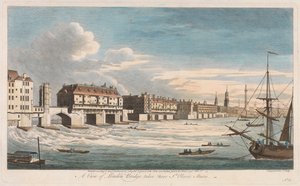 Vista da Ponte de Londres, vista perto das escadas de St. Olave de John Boydell