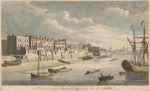 Vista tirada perto da ponte de Limehouse, olhando a jusante pelo Tamisa de John Boydell