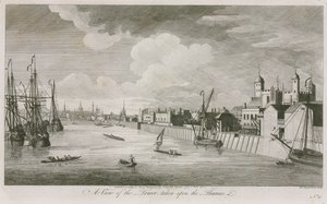 Uma vista da Torre de Londres tomada sobre o rio Tamisa