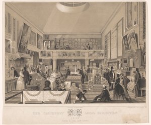 Interieur van de Law Court tijdens de Salisbury Local Exhibition, 1852 A Exposição Local de Salisbury 1852. Placa II, o Tribunal de Justiça (título no objeto) de John Brandard