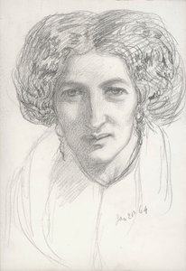 Retrato de cabeça e ombros de uma mulher de John Brett