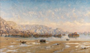 Nas Ilhas do Canal (óleo sobre tela) de John Brett