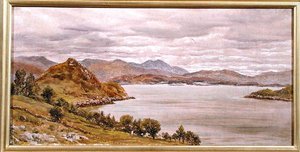 Olhando para fora de Loch Corrie, 27 de Agosto de 1885 (óleo sobre tela) de John Brett