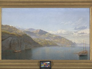 Massa, Baía de Nápoles (óleo sobre tela) de John Brett
