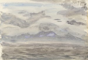Paisagem marítima com céu nublado de John Brett