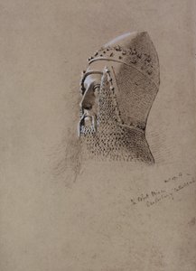 O Príncipe Negro (1330-76), 13 de dezembro de 1859 (caneta e tinta no papel) de John Brett