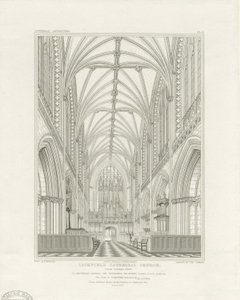 Interior da Catedral de Lichfield - Coro: gravura, nd [c 1820] (imprimir)