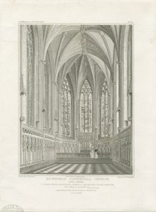 Interior da Catedral de Lichfield - Capela da Senhora: gravura, nd [c 1820] (imprimir)