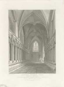 Interior da Catedral de Lichfield - Vestíbulo da Casa Capitular: gravura, nd [c 1819] (imprimir)