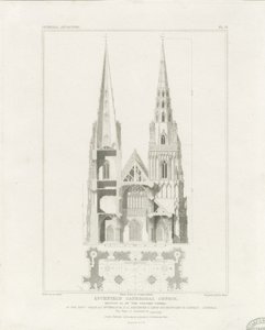 Catedral de Lichfield - Frente Oeste: gravura, sd [c 1819]