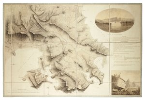 Planta dos arredores de English Harbour, Antígua, c.1782 (Tinta e aguada, segmentada e apoiada)