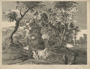 Paisagem com carroça de John Browne after Sir Peter Paul Rubens