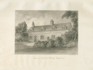 Aldridge Grammar School: desenho em sépia, 1847