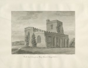 Igreja de Arley: desenho em sépia, 1846 de John Buckler