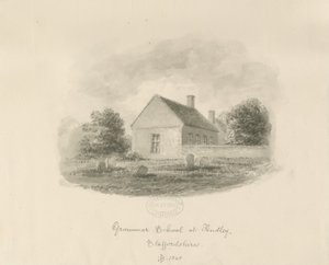 Audley Grammar School: desenho sépia de John Buckler
