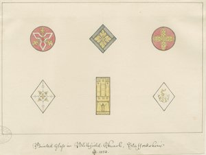 Blithfield Church - vidro pintado: desenhos a lápis de John Buckler