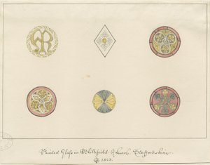 Blithfield Church - vidro pintado: desenhos a lápis, 1823 de John Buckler