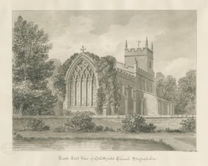 Igreja Blithfield: desenho sépia de John Buckler