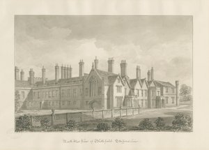 Blithfield Hall: desenho sépia de John Buckler