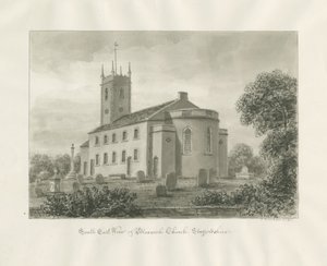 Igreja Bloxwich: desenho sépia de John Buckler