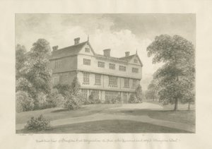 Broughton Hall: desenho em sépia, 1848 de John Buckler