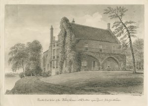 Burton-upon-Trent Abbey: desenho em sépia de John Buckler