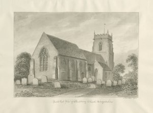 Igreja Bushbury: desenho em sépia de John Buckler