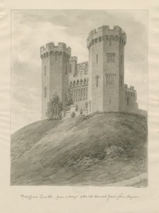 Igreja do Castelo - Castelo de Stafford: desenho sépia de John Buckler