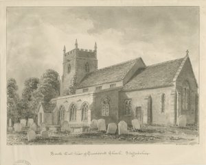 Igreja Caverswall: desenho sépia de John Buckler