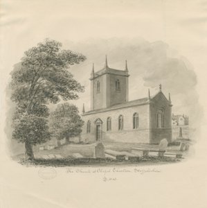 Chapel Chorlton Church: desenho em sépia de John Buckler