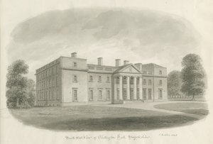Chillington Hall: desenho sépia de John Buckler