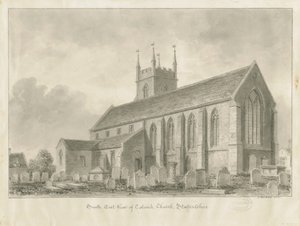 Igreja de Colwich: desenho sépia, 1841 de John Buckler
