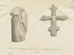 Croxden - Antiguidades: desenho a sépia de John Buckler