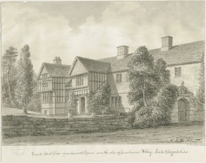 Abadia de Dieulacres - Casa Antiga: desenho sépia de John Buckler