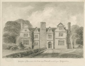 Dimsdale Old Hall: desenho em sépia, 1841 de John Buckler