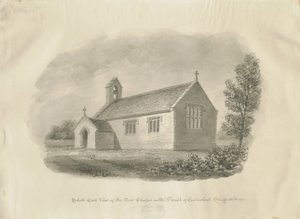 Eccleshall - Cotes Heath Chapel: desenho sépia, nd [c 1843] (desenho) de John Buckler