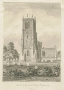 Eccleshall Church: desenho sépia de John Buckler
