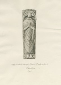 Igreja Enville - Effigy: desenho sépia de John Buckler