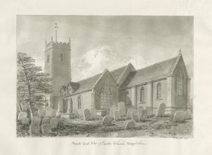Igreja Enville: desenho sépia, 1846 de John Buckler