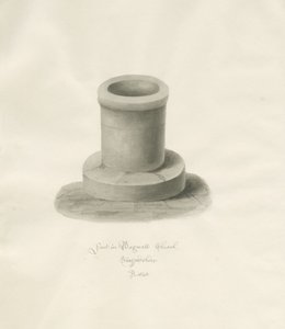 Fonte na Igreja de Bagnall: desenho sépia de John Buckler