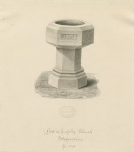 Fonte na Igreja Lapley: desenho em sépia de John Buckler