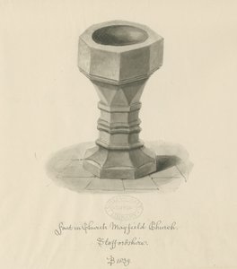 Fonte na Igreja Mayfield: desenho em sépia de John Buckler