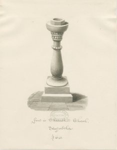 Fonte na Igreja de Shareshill: desenho sépia de John Buckler