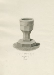 Fonte na capela de Statfold: desenho em sépia, 1848 de John Buckler