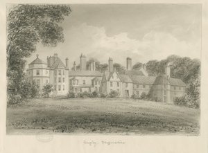 Hagley Hall: desenho sépia, 1814 de John Buckler