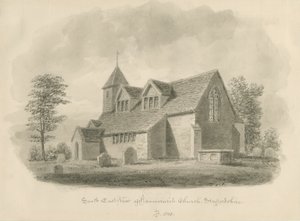 Igreja Hammerwich: desenho sépia de John Buckler