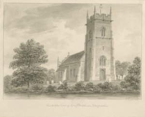 Igreja Haughton: desenho em sépia de John Buckler